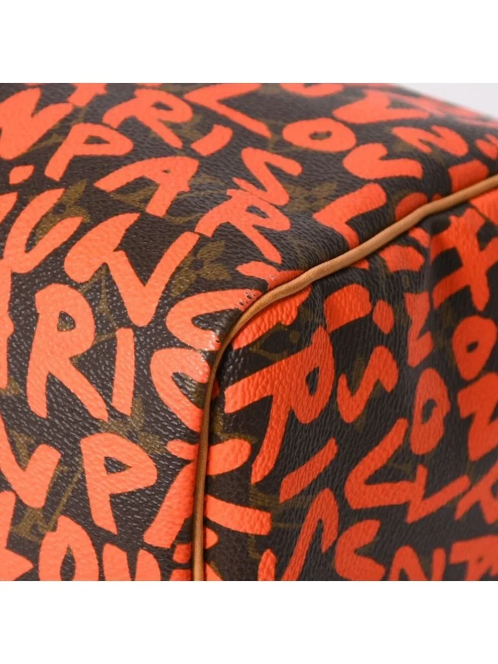 Louis Vuitton Monogram Speedy 30 Orange Handbag Graffiti Canvas